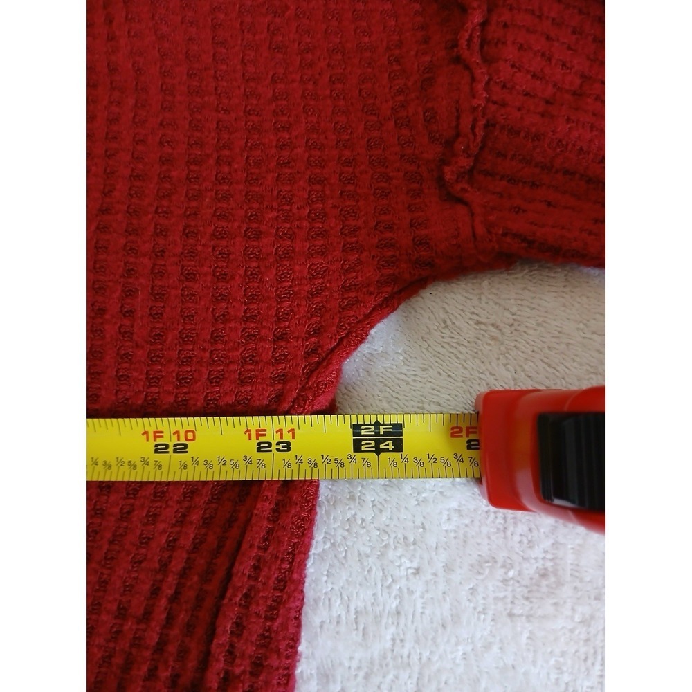 KNOX ROSE Waffle Knit Dropped Shoulder Blouse Topβ Small Front Knot Lace Back - Picture 13 of 16